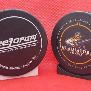 3 pack Desktop Hockey Puck Holder Sports Display for Man Cave Shelf or Fan Display Gifts For Hockey Fans