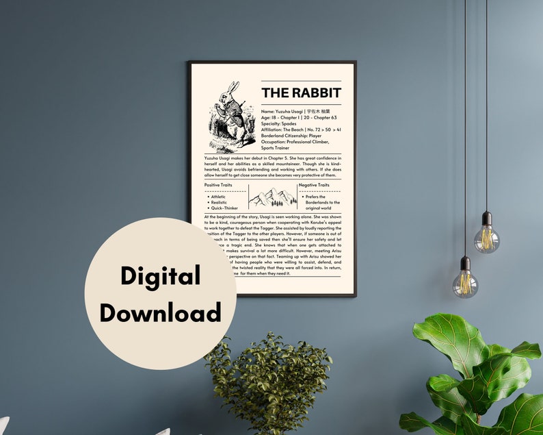 Alice in Borderland Rabbit Downloadable Printable Wall Art. Rabbit ...