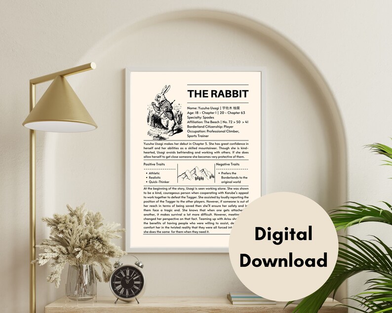 Alice in Borderland Rabbit Downloadable Printable Wall Art. Rabbit ...