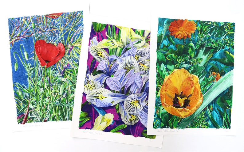 Art print irisses 40x30 part of the Flower Series 2 Iris Gicléeprint on Photo Rag paper image 6