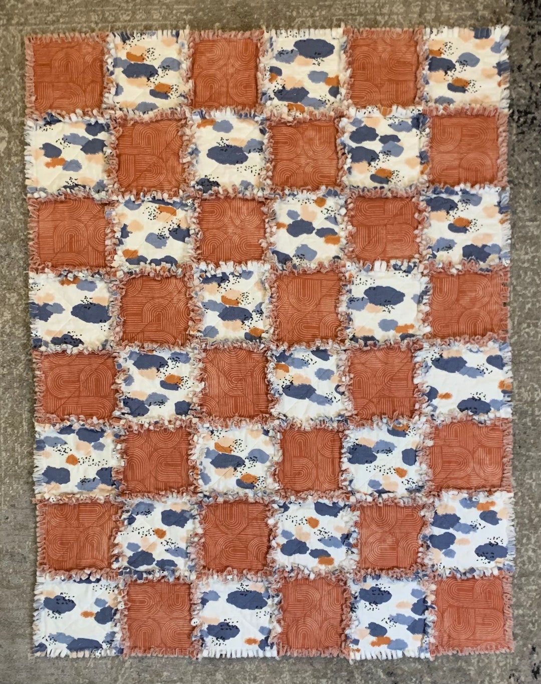 Handmade Rag Quilt Rag Quilt Throw Twin Rag Quilt Gift for Etsy