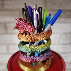 Dragon Pencil Holder - Rainbow/Gold/Silver