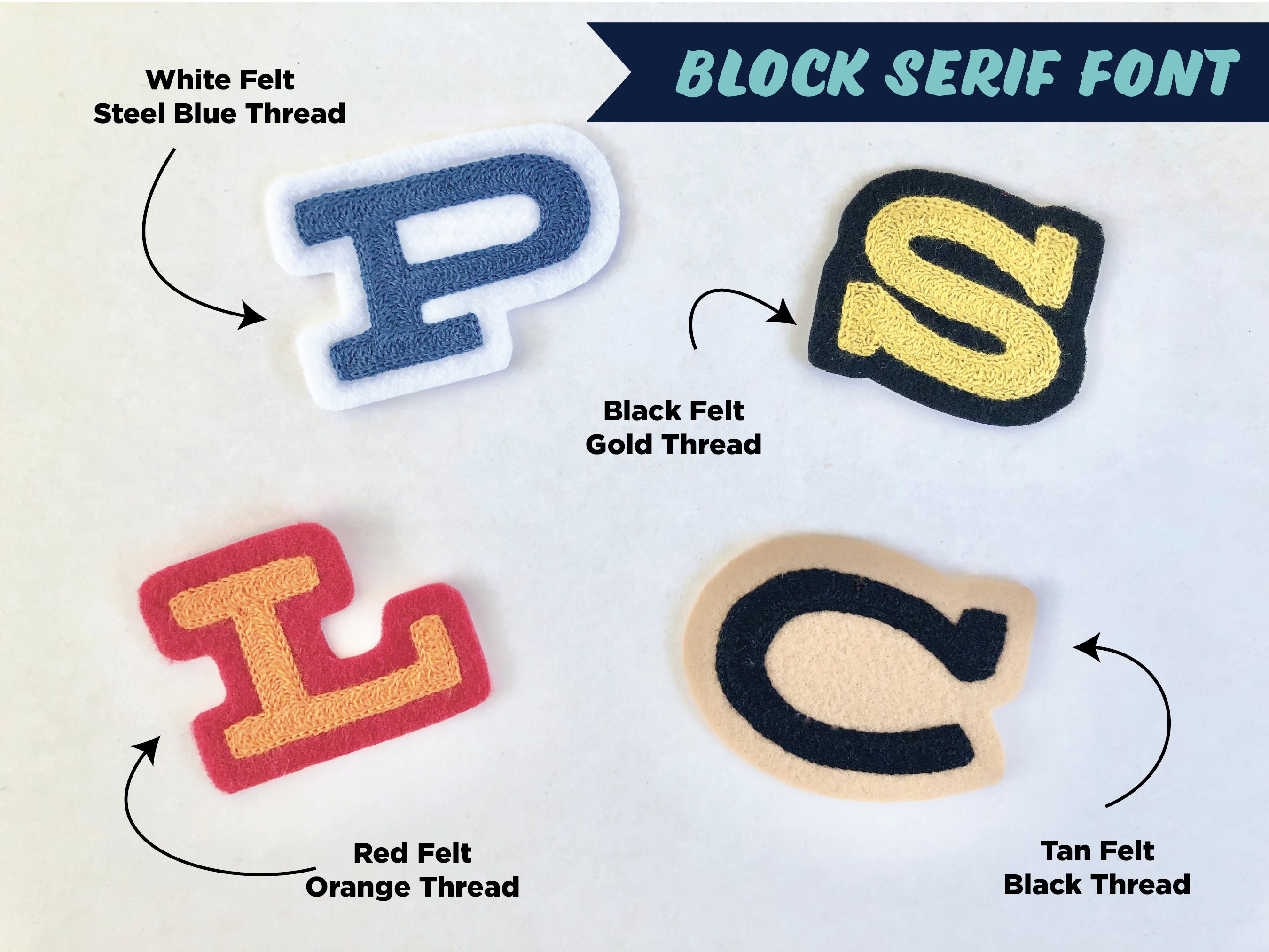 Custom Letter Iron-on Patch Chainstitch Embroidered Patch Personalized ...