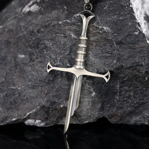 Sword Men Necklace,925 Sterling Silver Elven Sword Pendant,Handmade Broken Blade Jewelry,Sword Jewelry,Warrior Jewelry,Unique Gift For Men