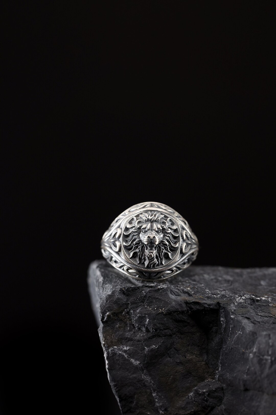 Bague Tête De Lion Rugissant Pour Homme - Style Punk, Gothique, Celtique - Argent, Tailles FR 54 à 67 - Cadeau Masculin Idéal