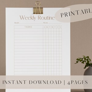 Printable Blank Checklists, Weekly Routine Planner Printable, Checklist ...