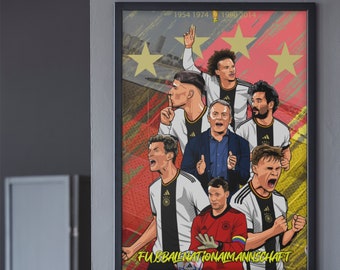 World cup 2022 Qatar German national team, football gift ideas, soccer design, framed poster, decoration