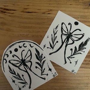 Moth Lino Block Print