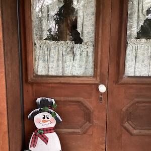 Vintage Snowman Porch Sign Winter Decor