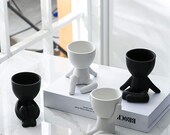 Humanoid Ceramic Flower Pot Modern Style Vase Cute Fleshy Flower Vase Arrangement Vase Mini Ceramic Plants Containers for Home Office