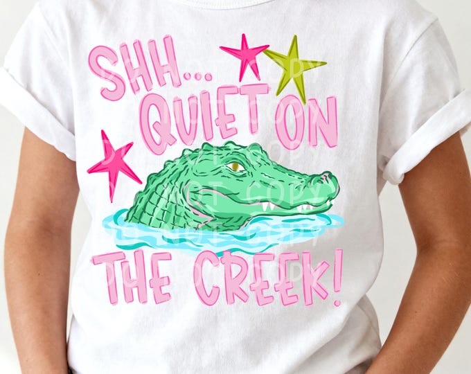 Youth Quiet on the Creek Shirt, Kids Alligator Graphic Tee, Funny Gator Shirt, Southern Creek Kids Tee, DTF Printed Shirt