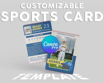 Plantilla de tarjeta de béisbol personalizada: Tarjeta coleccionable deportiva editable (descarga digital)