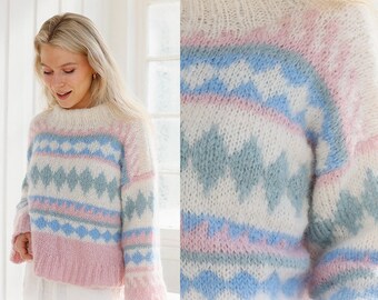 Soft and Warm Pastel Alpaca Sweater for Women