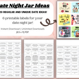 Druckbare Date Night Karten, Date Night Gutscheine, bearbeitbare Date Night Karten für Paare, Jubiläumsgeschenk, Last Minute Hochzeitsgeschenk