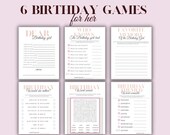 Birthday Games for Her Printable Modern Birthday Party Games for Women Birthday Games for Adults Birthday Girl Bundle 21st 30th 50 60th