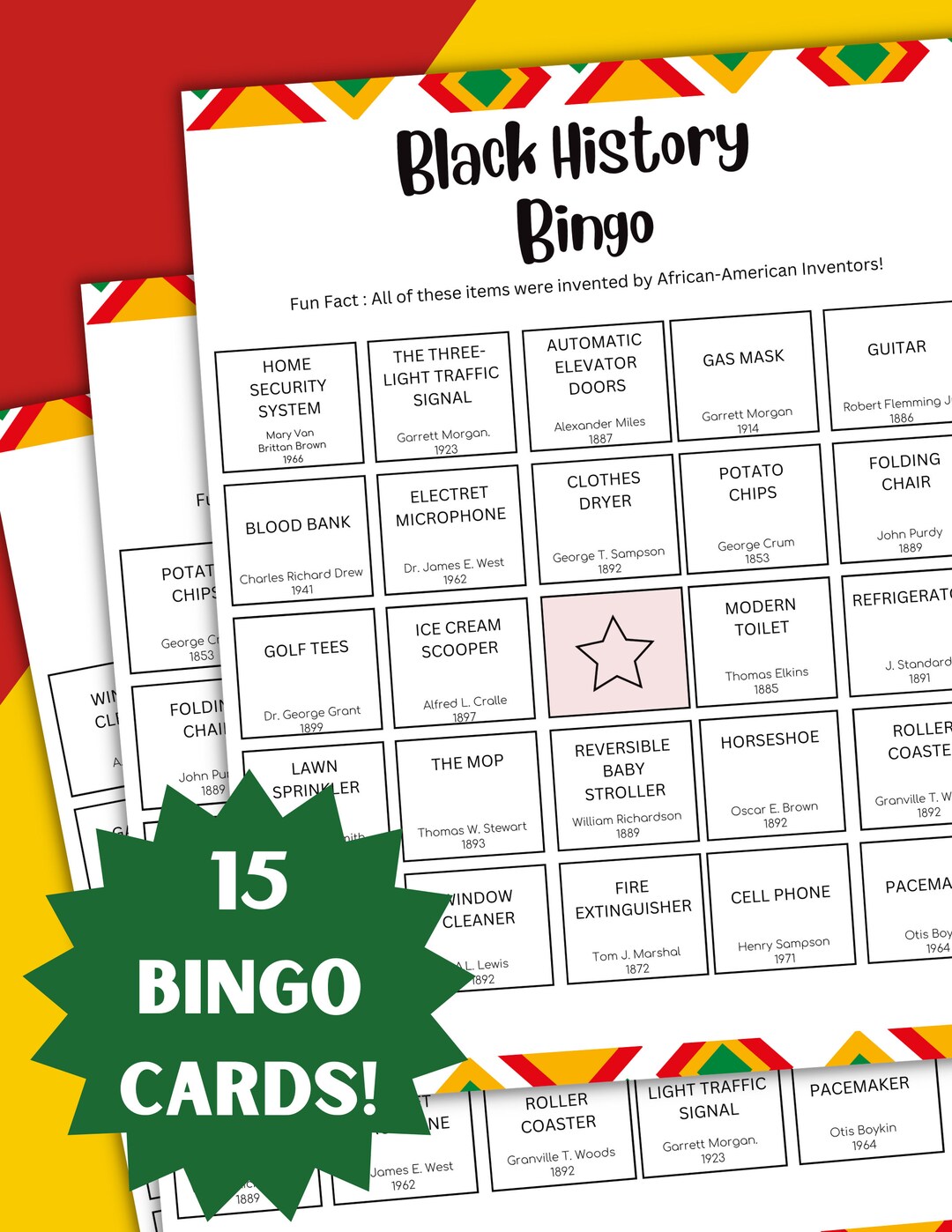 Black History Month Bingo, Black History Month Games, Black History