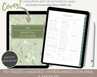 Digital Planner Undated, iPad & Android Planner, GoodNotes Planner, Digital Calendar, Daily, Weekly, Monthly Journal, 2024 2025 iPad Planner