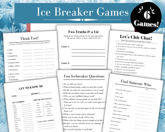 Think Fast Icebreaker Game Printable | Instant Download