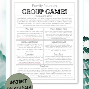 Family Reunion Game, Family Reunion Icebreaker, Fun Family Reunion Game, Outdoor Family Reunion Activities, Outdoor Family Fun