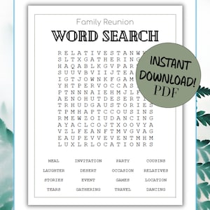 Family Reunion Icebreaker, Family Reunion Game, Printable Family Reunion Game, Simple Family Reunion Game, Family Reunion Ideas