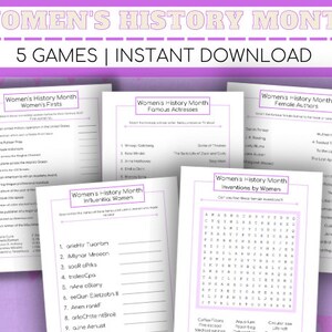 Women&#39;s History Month Games, International Women&#39;s Day Games, Women&#39;s History Month Activities, Historical Women Game, Women&#39;s History Month