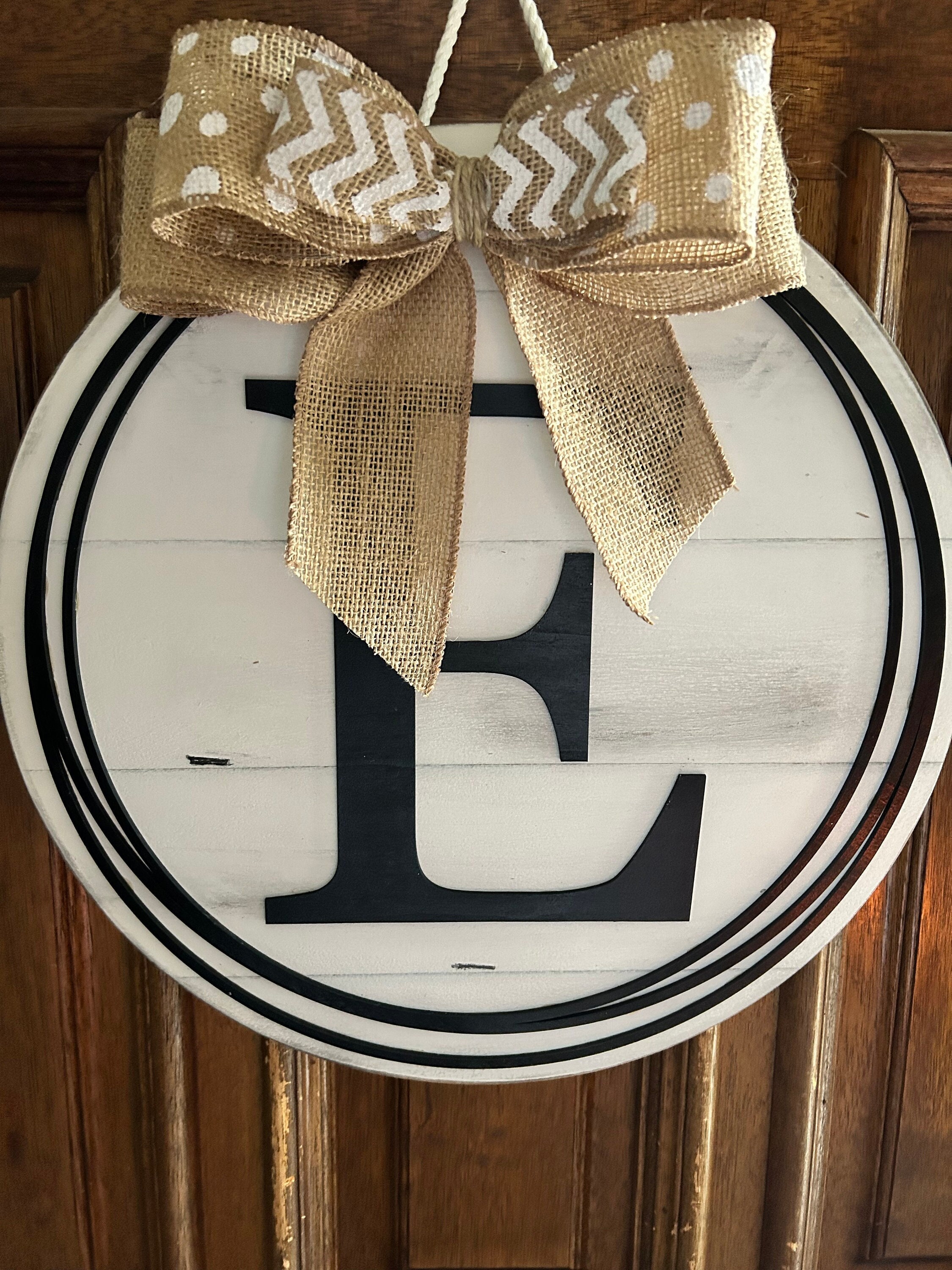 Monogram Script Initial Circle Door Hanger – Simply Adorable Creations