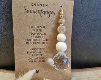 Sonnenfänger mit Glaskristall – Geschenkidee mit Regenbogenlicht & Gravur