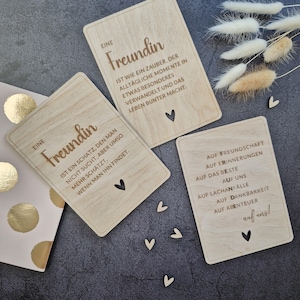 Personalisierte Karte aus Holz l Dankeskarte l Danke l Freundin l Danke Freundin l Geschenk für Freundin l Karte Freundin l Geschenkkarte