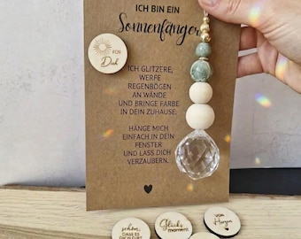 Persönliches Geschenk beste Freundin – Sonnenfänger mit Kristall & Gravur | Dankeschön, Abschied, Weihnachten