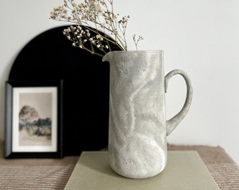 Gray textured rustic vase/pitcher