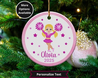 Personalized Cheerleading Ornament, Cheerleader Ornament, Cheerleader Gift, Custom Cheer Ornament, Cheer Gift, Cheer Team, Christmas Gift