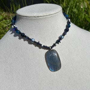 Labradorite Necklace | Choker | Adjustable | Crystal Jewelry | Labradorite