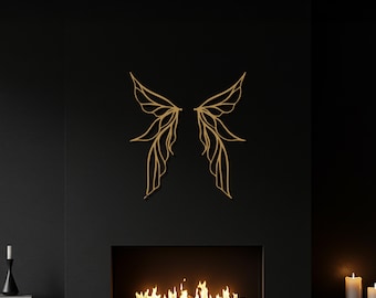 Flügel Metall Wandkunst, Zarte Wanddekoration, Kamin Dekor, Feenflügel Kunst, Moderne Wohnkultur, Schlafzimmerdeko, Geschenke für Sie, Wohndeko Geschenk