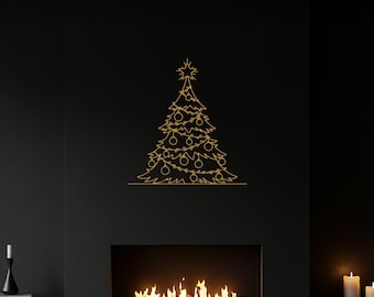 Minimalist Christmas Tree Metal Wall Art, Holiday Wall Decor, Modern Christmas Art, Christmas Tree Decor, Color Options, Holiday Home Decor