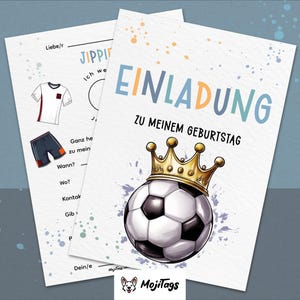 Fußball Einladungskarten Kindergeburtstag | Umweltfreundliche A6 Partyeinladungen | Sportevent | Geburtstagsfeier für Kinder Jungen Mädchen