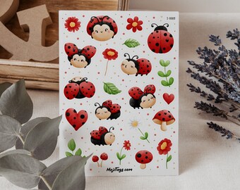 Ladybug Stickers - Sticker Sheet - Bullet Journal Planner Scrapbooking Gift