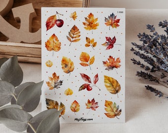 Herbstblätter Stickerbogen Herbststicker Herbstdeko Basteln Sticker Sheet Bullet Journal Planer Scrapbooking Geschenk Aufkleber