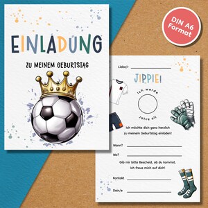 Fußball Einladungskarten Kindergeburtstag | Umweltfreundliche A6 Partyeinladungen | Sportevent | Geburtstagsfeier für Kinder Jungen Mädchen