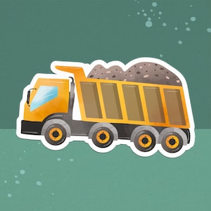 Lastwagen Sticker –  Glänzend oder Matt – Perfekt für Planer, Scrapbooking & Deko – 7,5cm x 4,1cm – Einzigartiges Truck Mitgebsel Geburtstag
