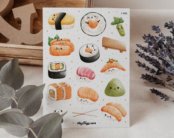 Sushi Aufkleber - Sticker Sheet - Bullet Journal Planer Scrapbooking Geschenk