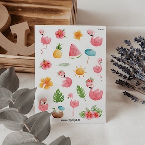Flamingo Sticker Sheet | Bullet Journal Sticker, Scrapbook Sticker, Planer Sticker, Geschenk, Aufkleber, Sommer, Aufkleberbogen, Belohnung