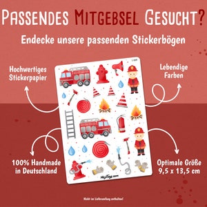 Feuerwehr Einladungskarten Kindergeburtstag DIN A6 Partyeinladungen Feuerwehr-Party Geburtstagsparty Einladungen für Kinder Bild 5