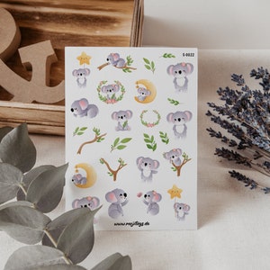 Zestaw naklejek z koalą | Naklejki Bullet Journal, naklejki do scrapbookingu, naklejki planisty, prezent, naklejki