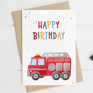 Feuerwehr Geburtstagskarte - Happy Birthday