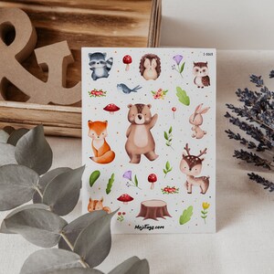 Sommer Waldtiere Aufkleber | Bullet Journal, Scrapbooking, Planer | DIY Projekte & Dekorationen - Tieraufkleber Aufkleberbogen | Sticker