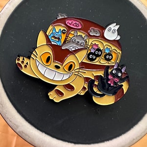 Cat Chibi Bus Anime pin with characters cartoon kitty kawaii catbus