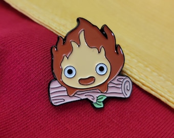 Calcifer character Fire Demon Enamel Pin | Anime Kawaii Style