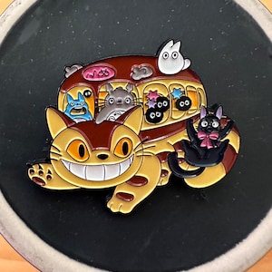 Cat Chibi Bus Anime pin with characters cartoon kitty kawaii