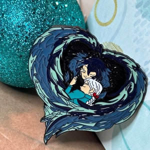 Anime Lovers Enamel Pin: Magical Wizard Heart Wings, Collectible Brooch
