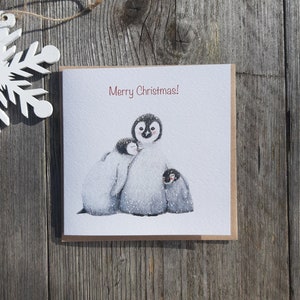 Kerstkaart Knuffelende pinguïns